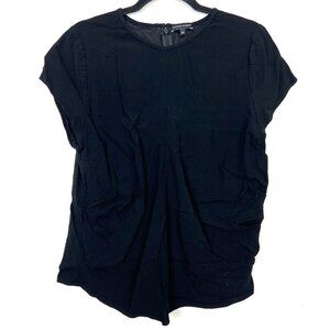 Universal Standard Maternity Top Black Ruched Sides Zip Back‎ XS Large 10-12